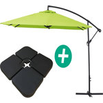 Habitat et Jardin Parasol jardin déporté Alu  Ilios 3  - Carré - 3 x 3 m - Vert - Dalles incluses