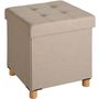 Voir la diapositive 2 : tectake Pouf coffre de rangement pliable ALEA