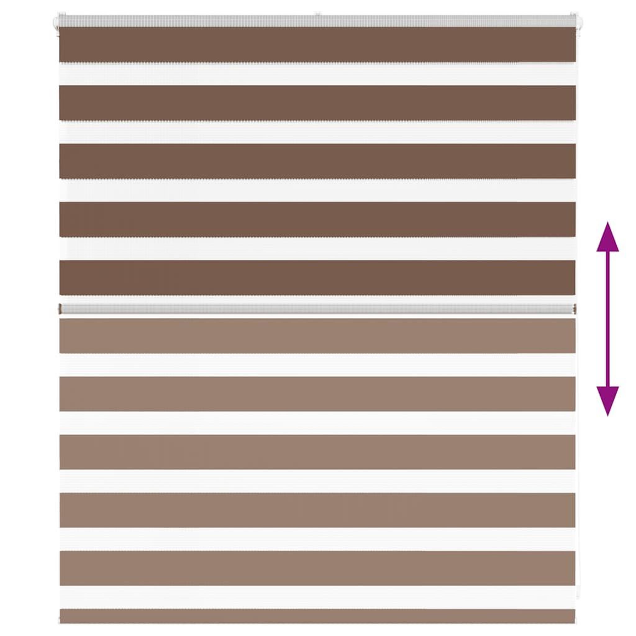 Voir la diapositive 5 : VIDAXL Store zebre marron 125x100cm largeur du tissu 120,9cm polyester