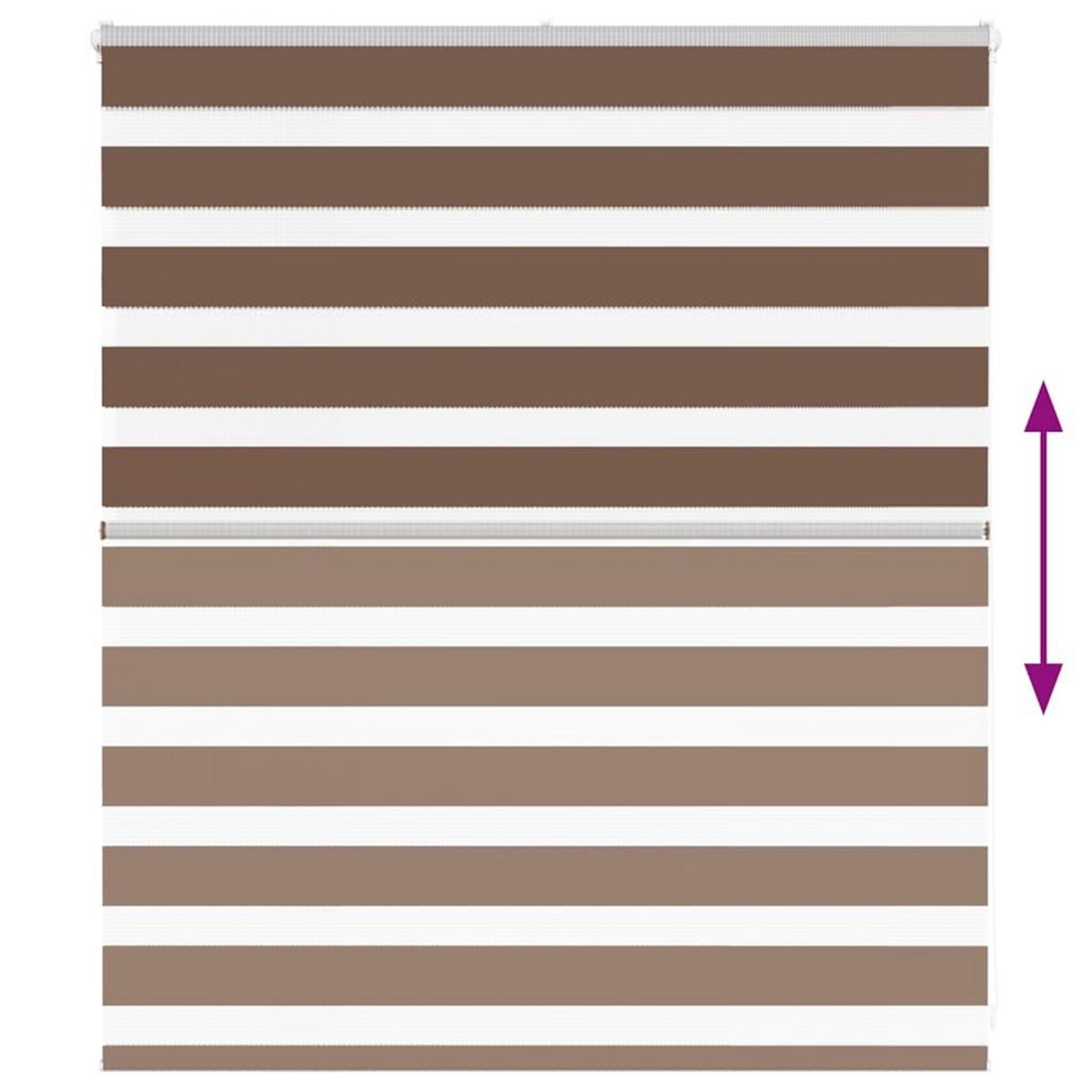 VIDAXL Store zebre marron 125x100cm largeur du tissu 120,9cm polyester