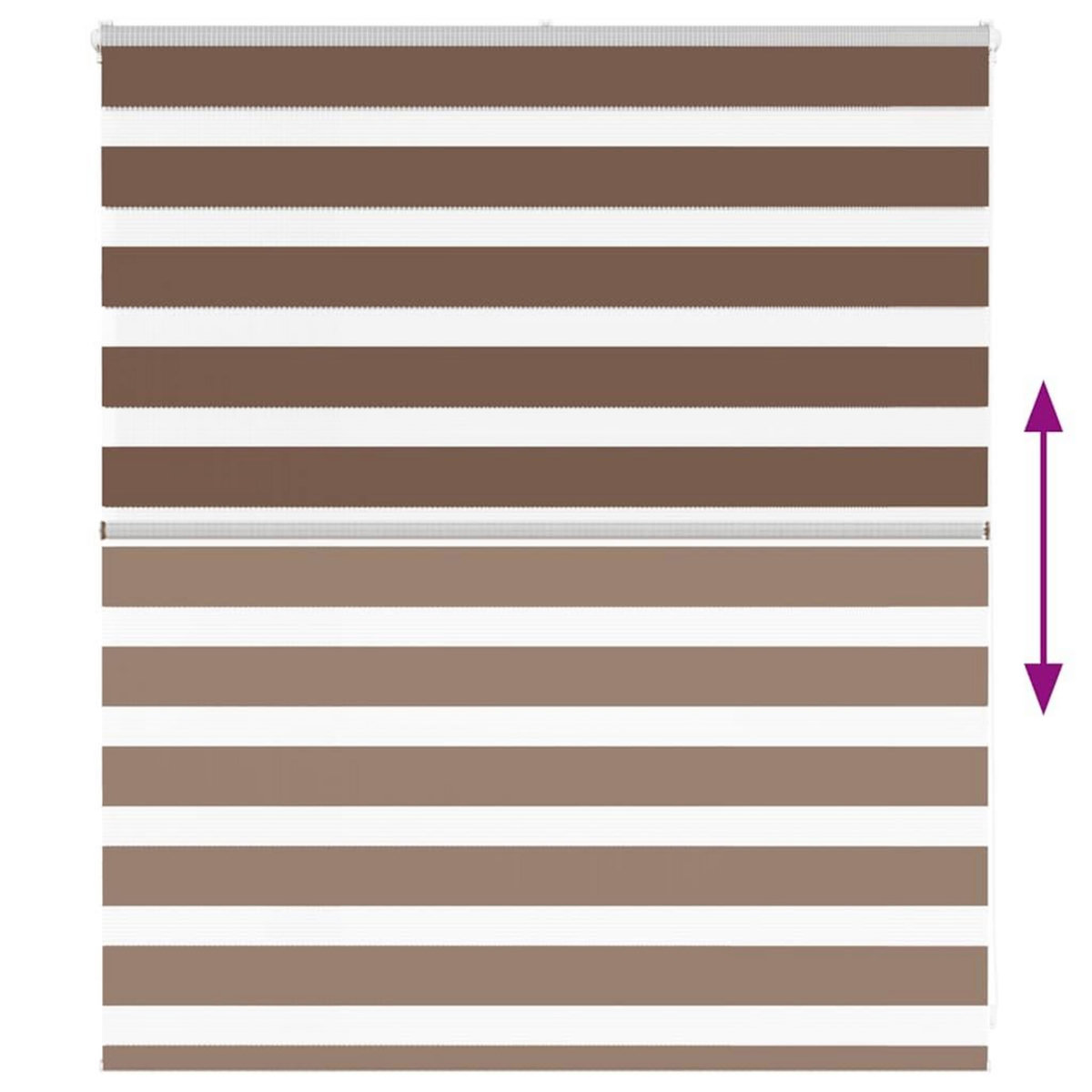 VIDAXL Store zebre marron 125x100cm largeur du tissu 120,9cm polyester