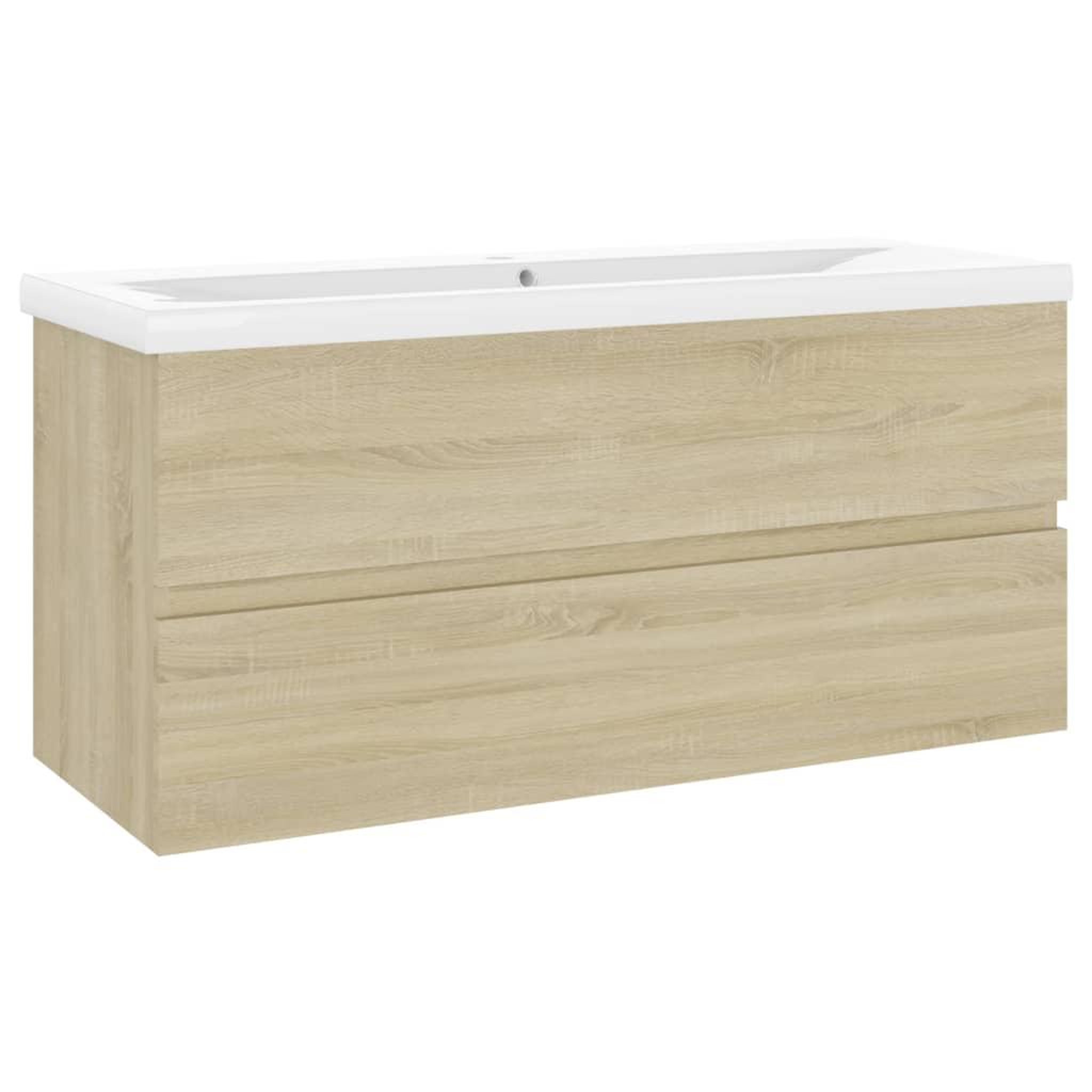 Voir la diapositive 2 : VIDAXL Armoire d'evier avec lavabo integre Chene sonoma Agglomere