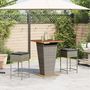 Voir la diapositive 3 : VIDAXL Ensemble de bar de jardin 3 pcs et coussins gris resine tressee
