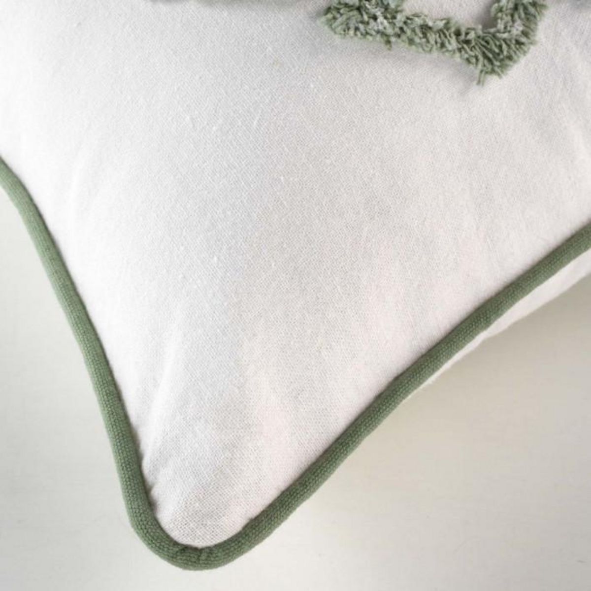 Paris Prix Housse de Coussin  Mahe  40x40cm Naturel & Vert