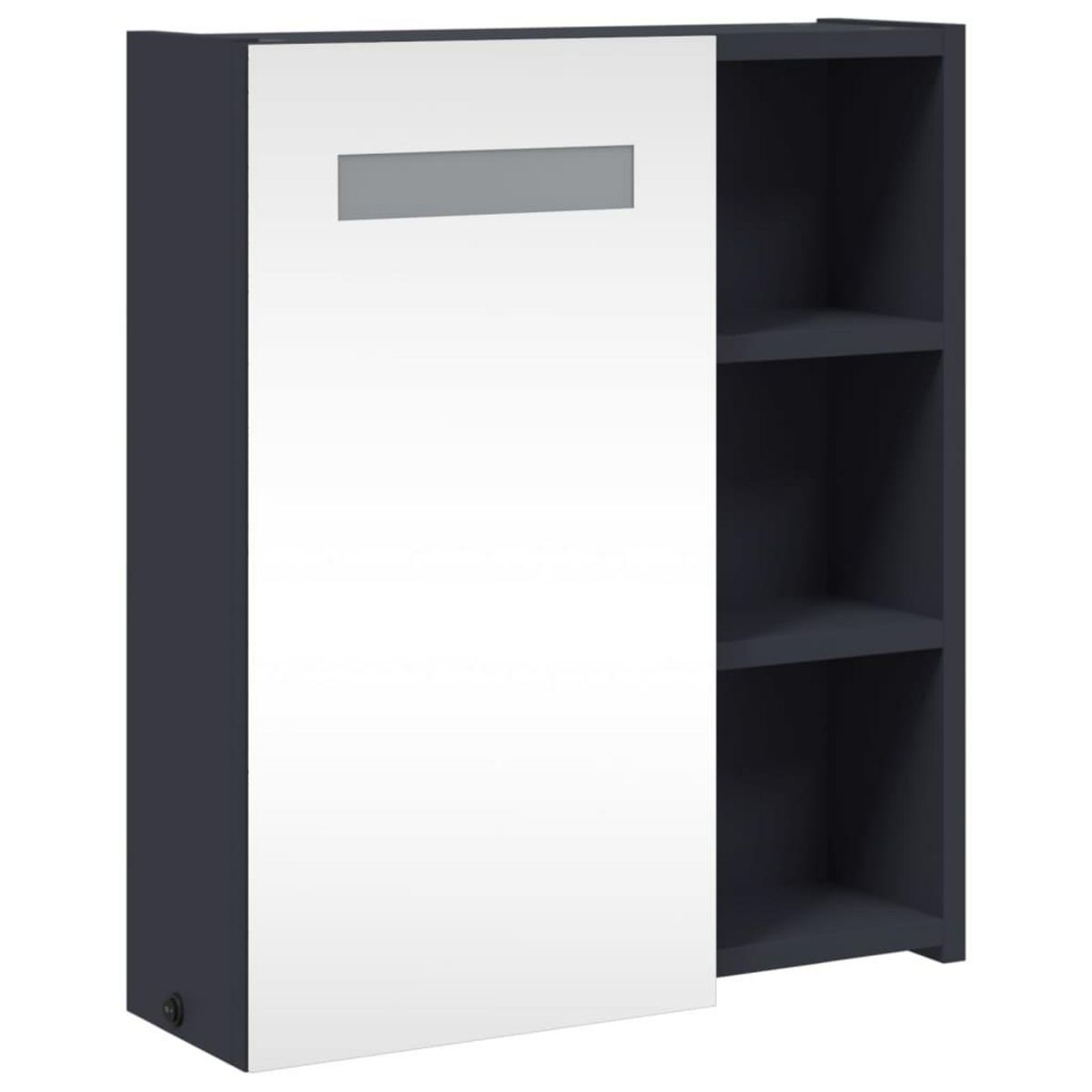 VIDAXL Armoire de salle de bain a miroir avec LED gris 45x13x52 cm