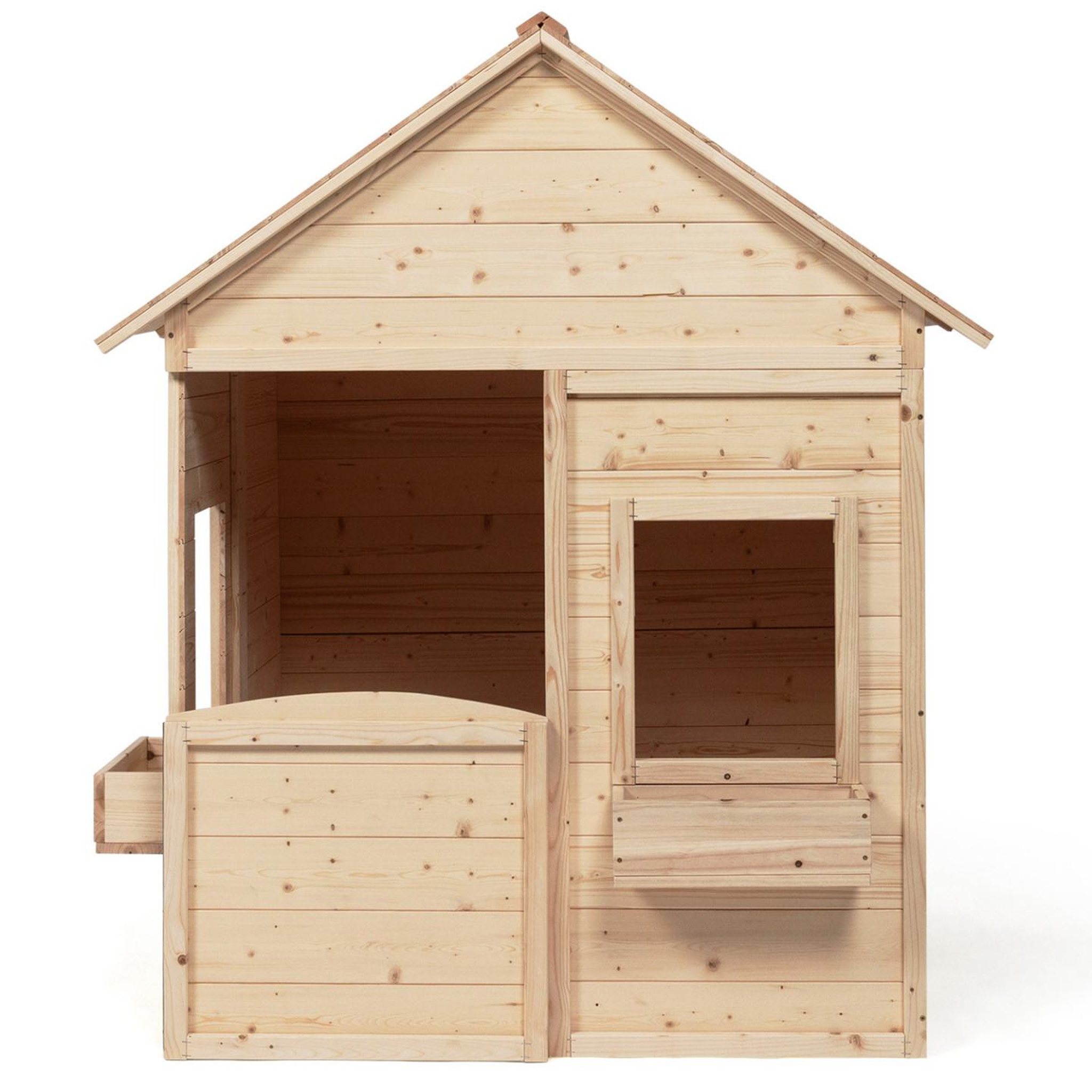 Voir la diapositive 3 : ID MARKET Maisonnette enfant en bois adventure, cabane de jeux extérieure