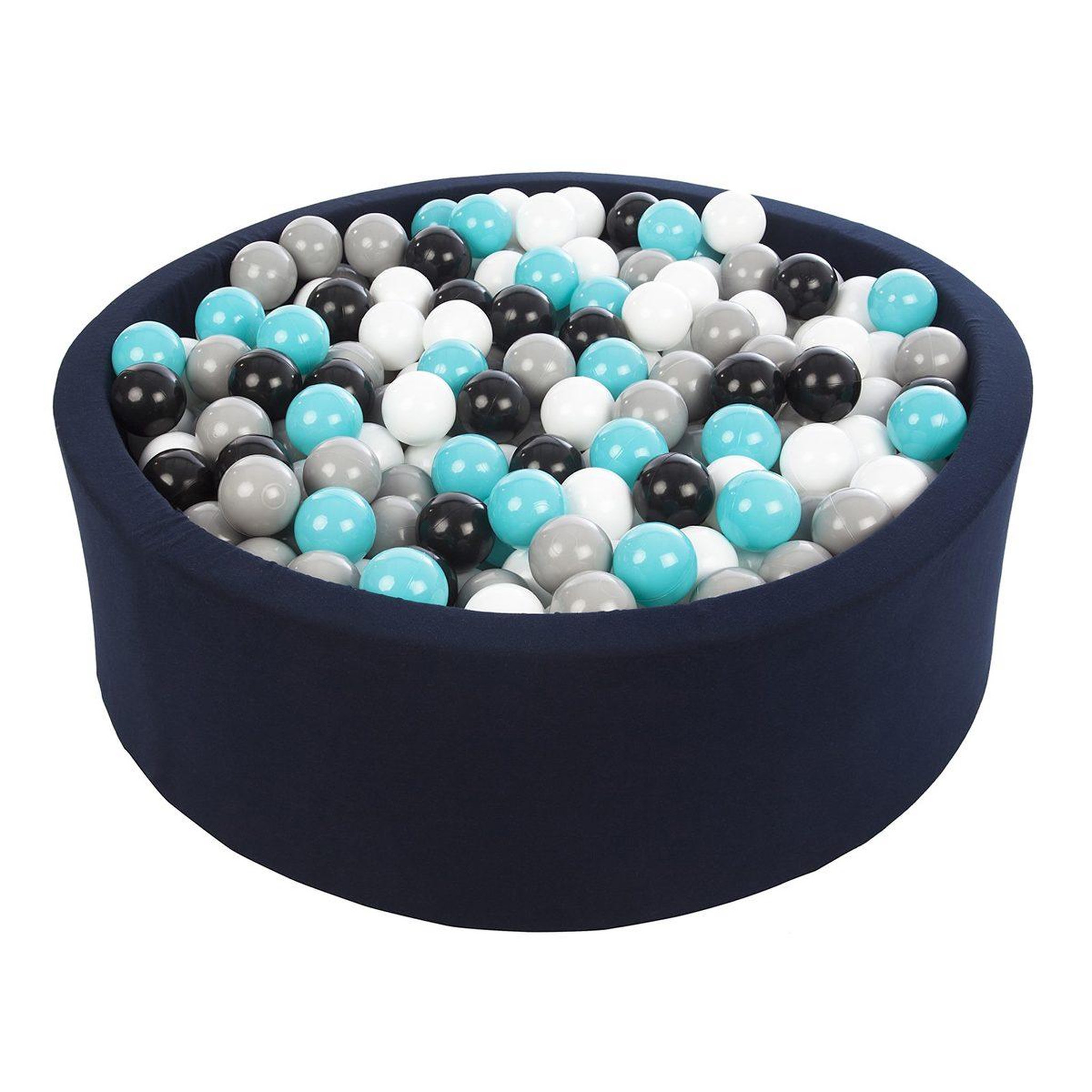 VELINDA Piscine à balles aire de jeu + 450 balles bleu marine noir,blanc,gris,turquoise