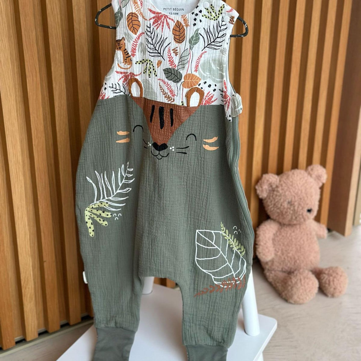 Petit Béguin Turbulette d'été en gaze de coton avec pieds retroussables Dumbea