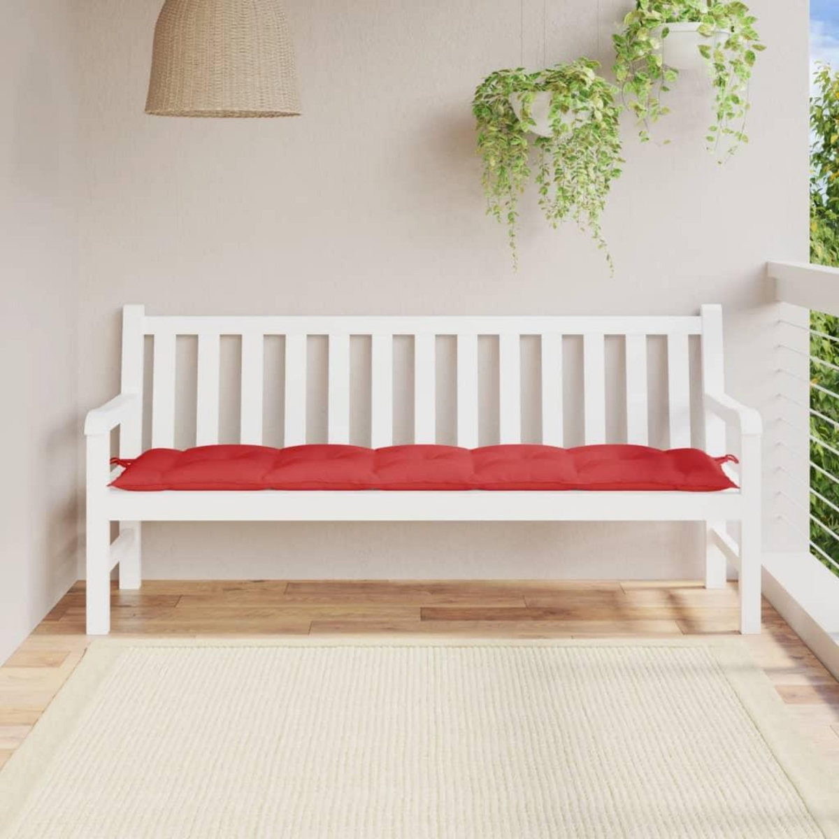 VIDAXL Coussin de banc de jardin rouge 180x50x7 cm tissu oxford