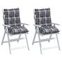 Voir la diapositive 4 : VIDAXL Coussins de chaise a dossier bas lot de 2 motif carreaux gris