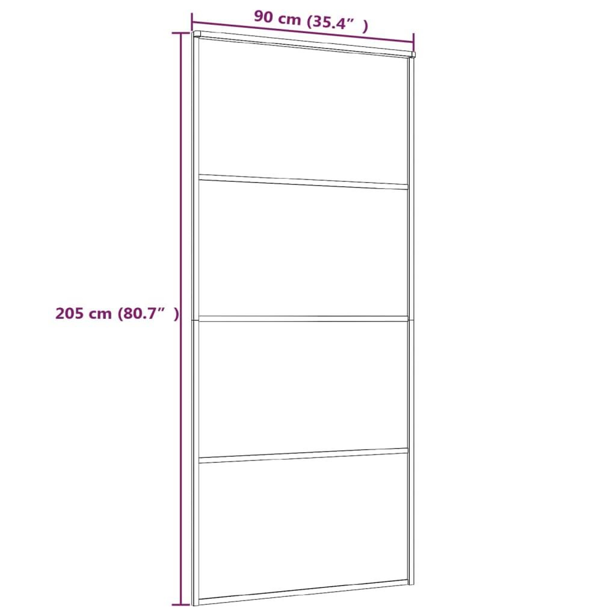 Voir la diapositive 6 : VIDAXL Porte coulissante Verre ESG depoli et aluminium 90x205 cm Blanc