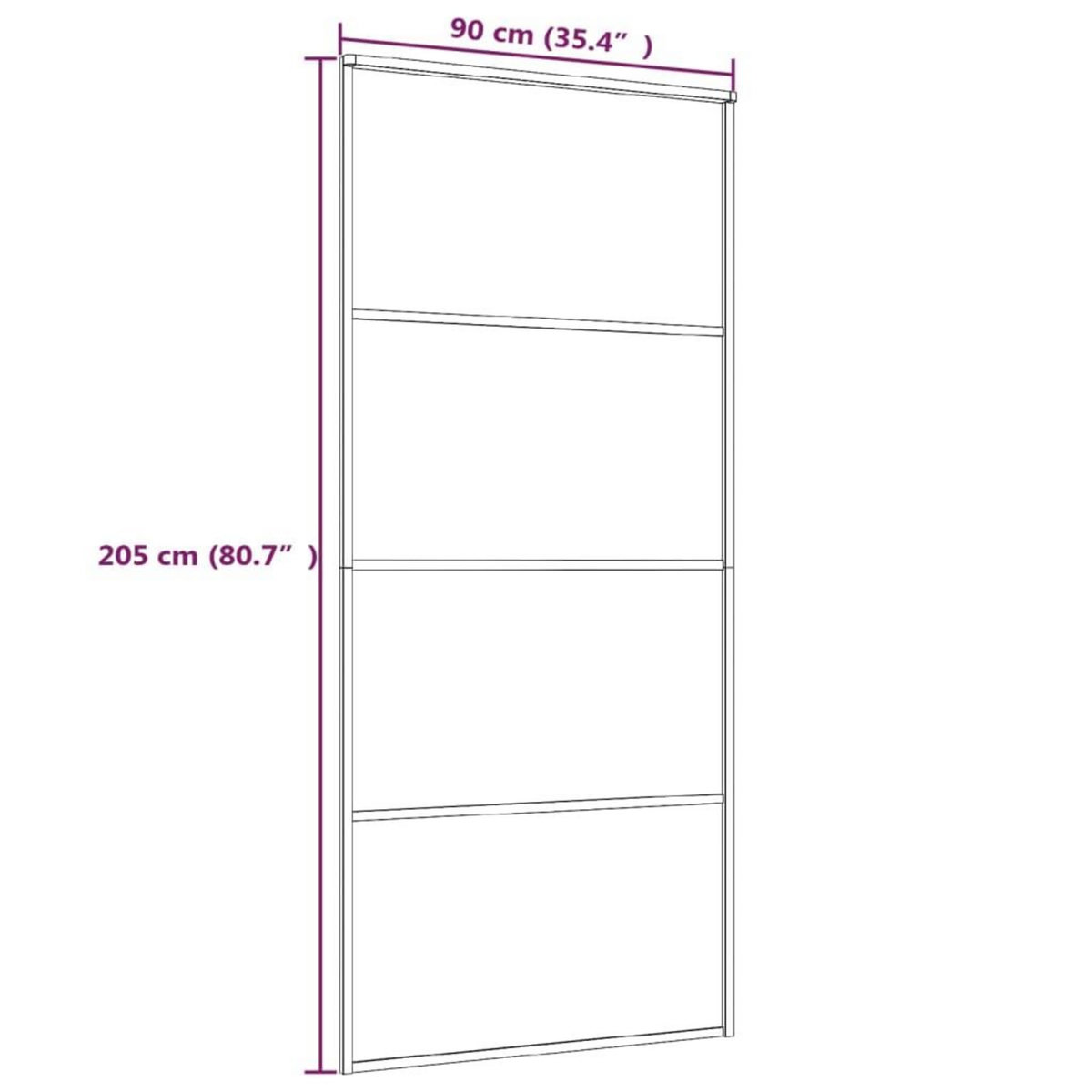 VIDAXL Porte coulissante Verre ESG depoli et aluminium 90x205 cm Blanc