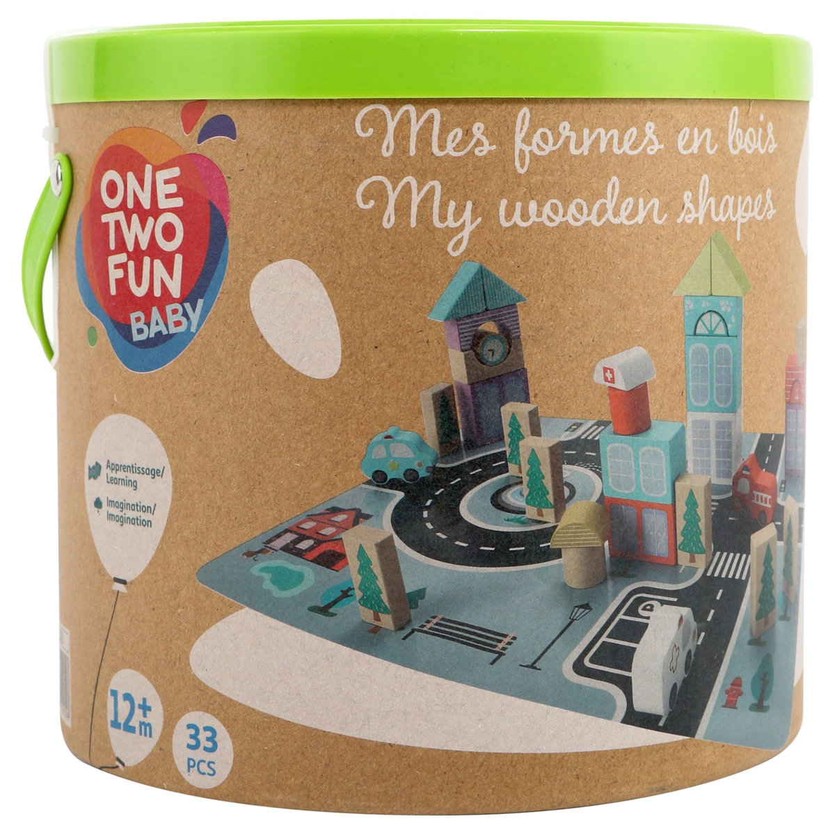 One Two Fun Mes formes en bois avec tapis - La ville