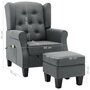Voir la diapositive 6 : VIDAXL Fauteuil de massage avec repose-pied Gris clair Tissu
