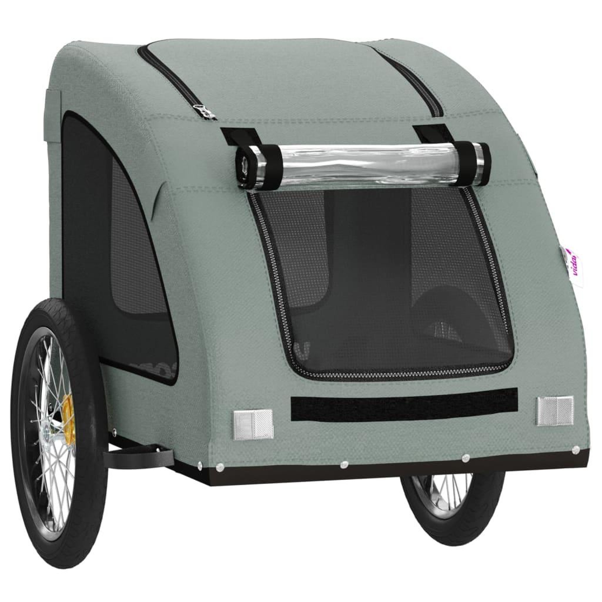 Voir la diapositive 5 : VIDAXL Remorque de velo pour animaux de compagnie gris