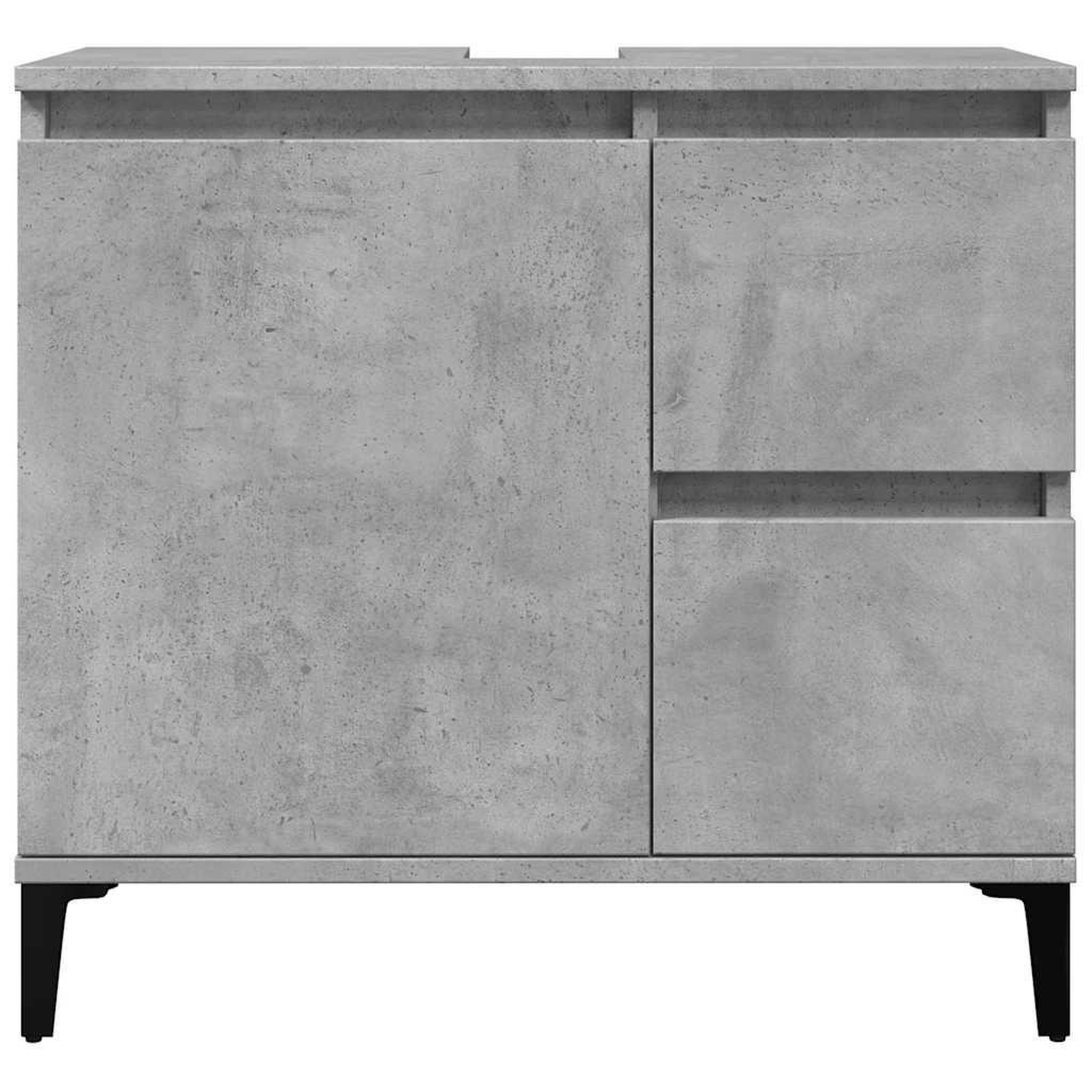 Voir la diapositive 4 : VIDAXL Armoire d'evier gris beton 65x33x60 cm bois d'ingenierie