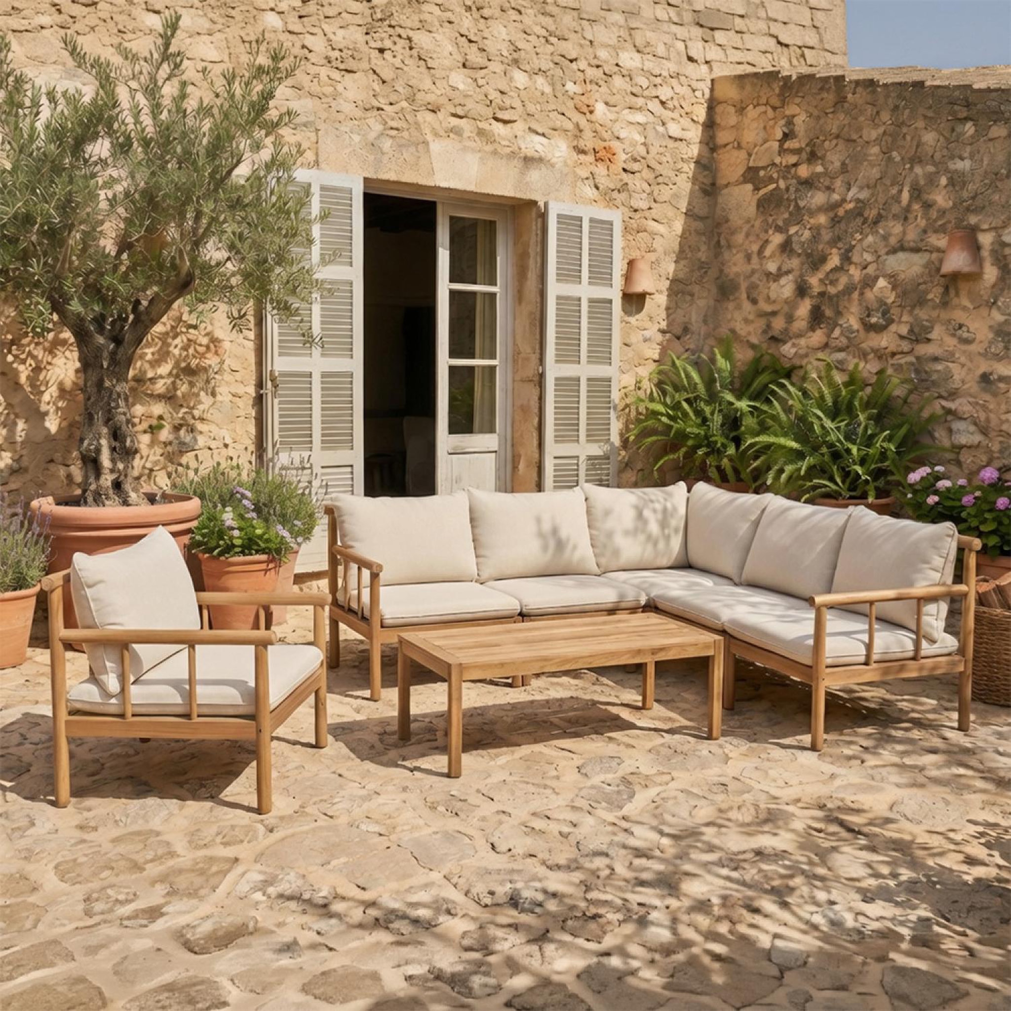 Voir la diapositive 2 : CONCEPT USINE Salon de jardin 6 places en bois d'acacia certifié fsc pakkret