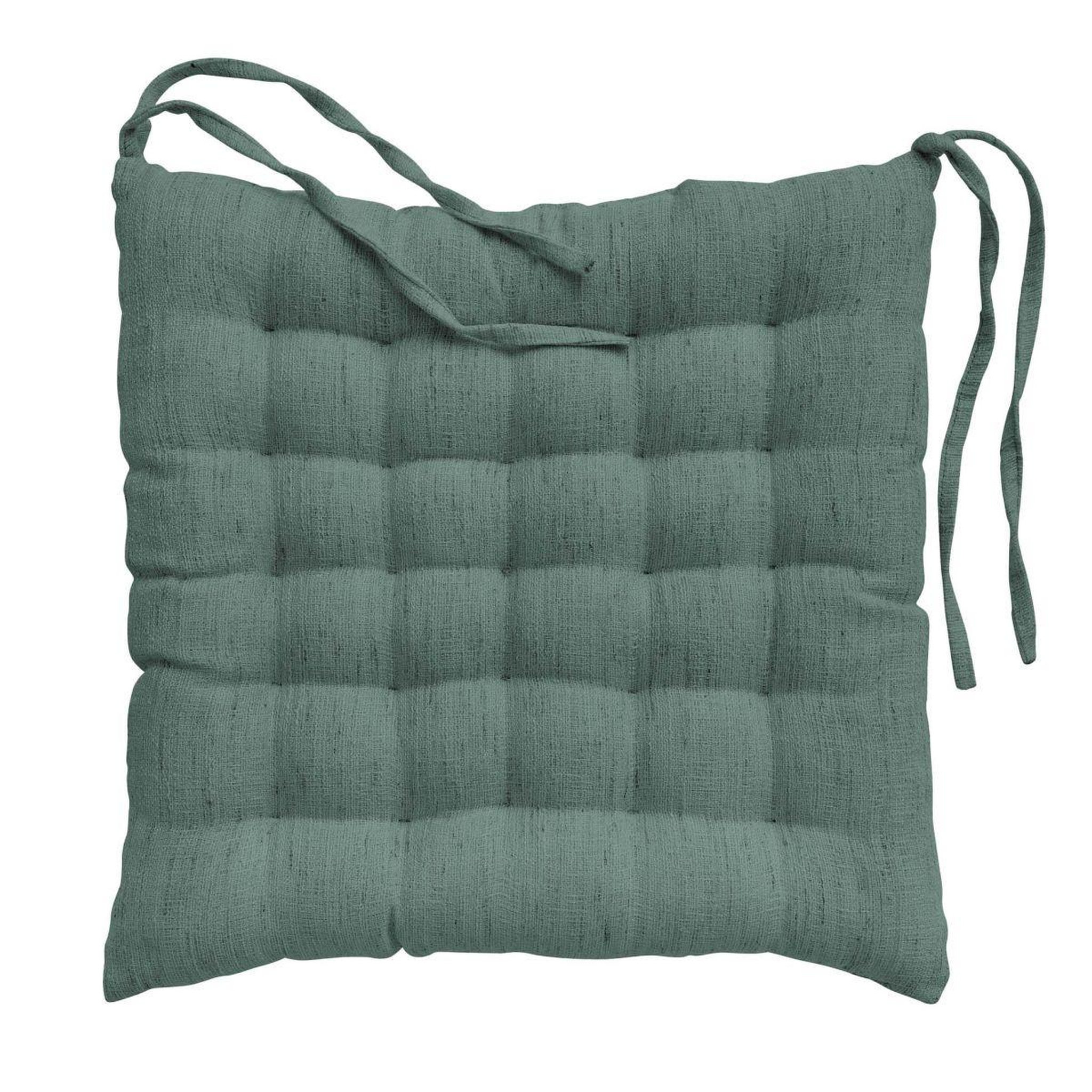 Voir la diapositive 2 : Douceur d'Intérieur Galette de Chaise Effet Lin Tissé  Nando  38x38cm Vert Cèdre