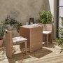 SWEEEK Salon de jardin en résine tressée  encastrable Doppio, pour balcon et terrasse