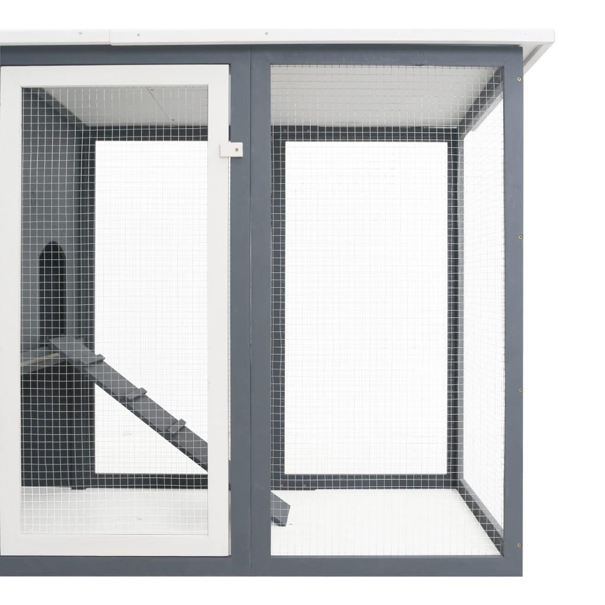 Voir la diapositive 5 : VIDAXL Poulailler d'exterieur avec 1 nichoir Gris Bois