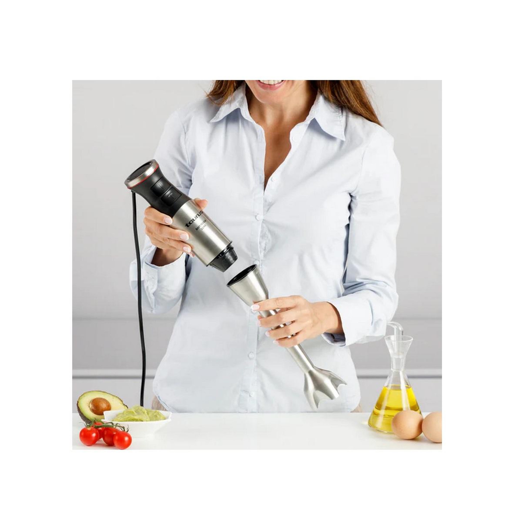 Voir la diapositive 3 : Taurus Mixeur plongeant 1500w inox/noir - bapi1500luxe