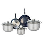 ELO Ensemble de 2 Poêles de cuisson 20 et 24 cm et 3 faitouts 16, 20 et 24 cm Elo Prima Brillant