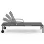 Voir la diapositive 4 : ID MARKET Lot de 2 transats de jardin inclinables JAVA avec tablettes en acier gris et toile grise