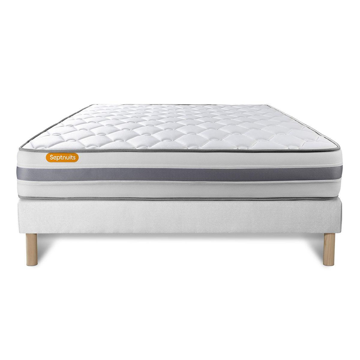 SEPTNUITS Matelas + sommier Memo Spring Ressorts ensachés 3 zones de confort MAXI épaisseur