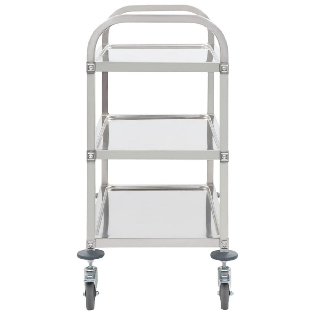 VIDAXL Chariot de cuisine a 3 niveaux 95x45x83,5 cm Acier inoxydable