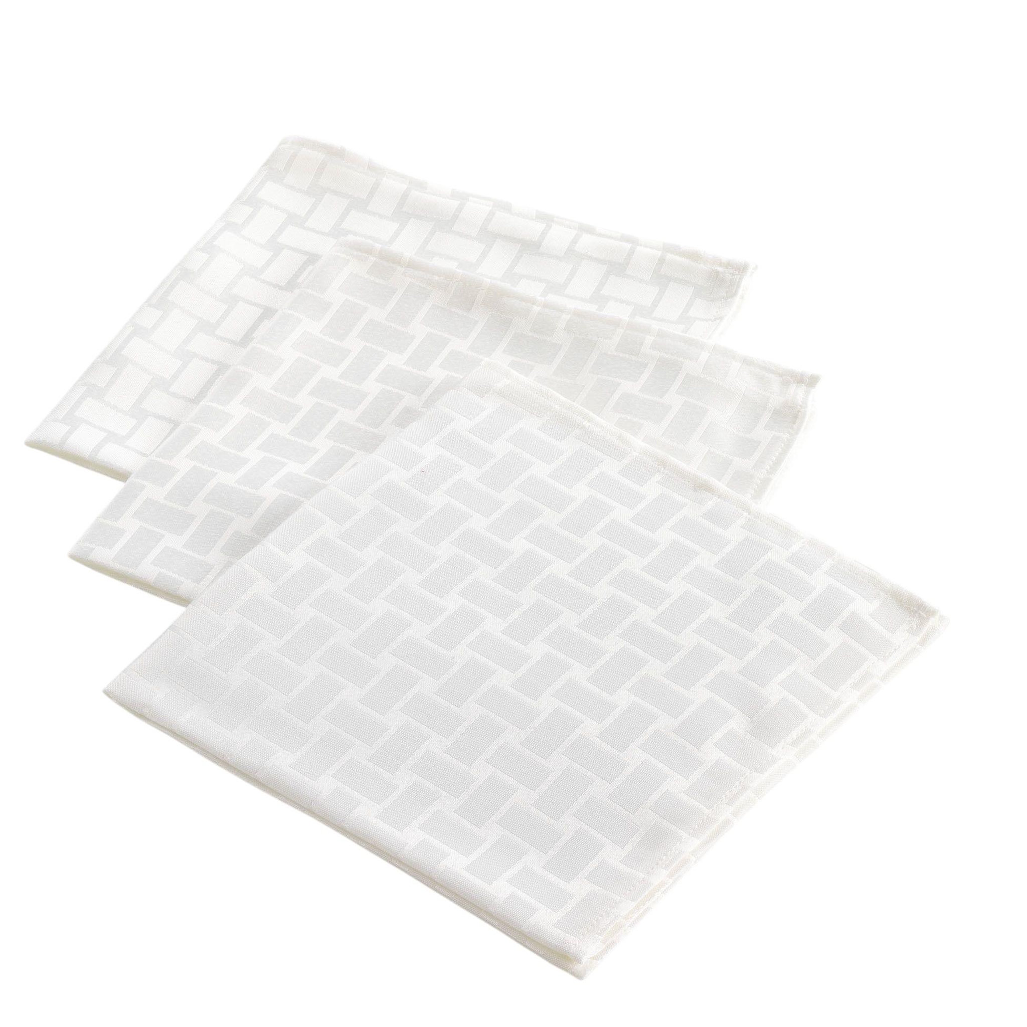 Eden Lot de 3 serviettes de table jacquard damassé maillon