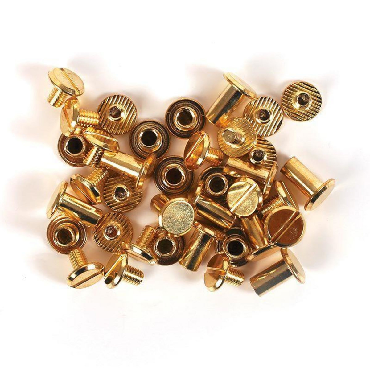 Graine créative 20 vis Chicago dorées - attaches cuir 10 mm x Ø 9,5 mm