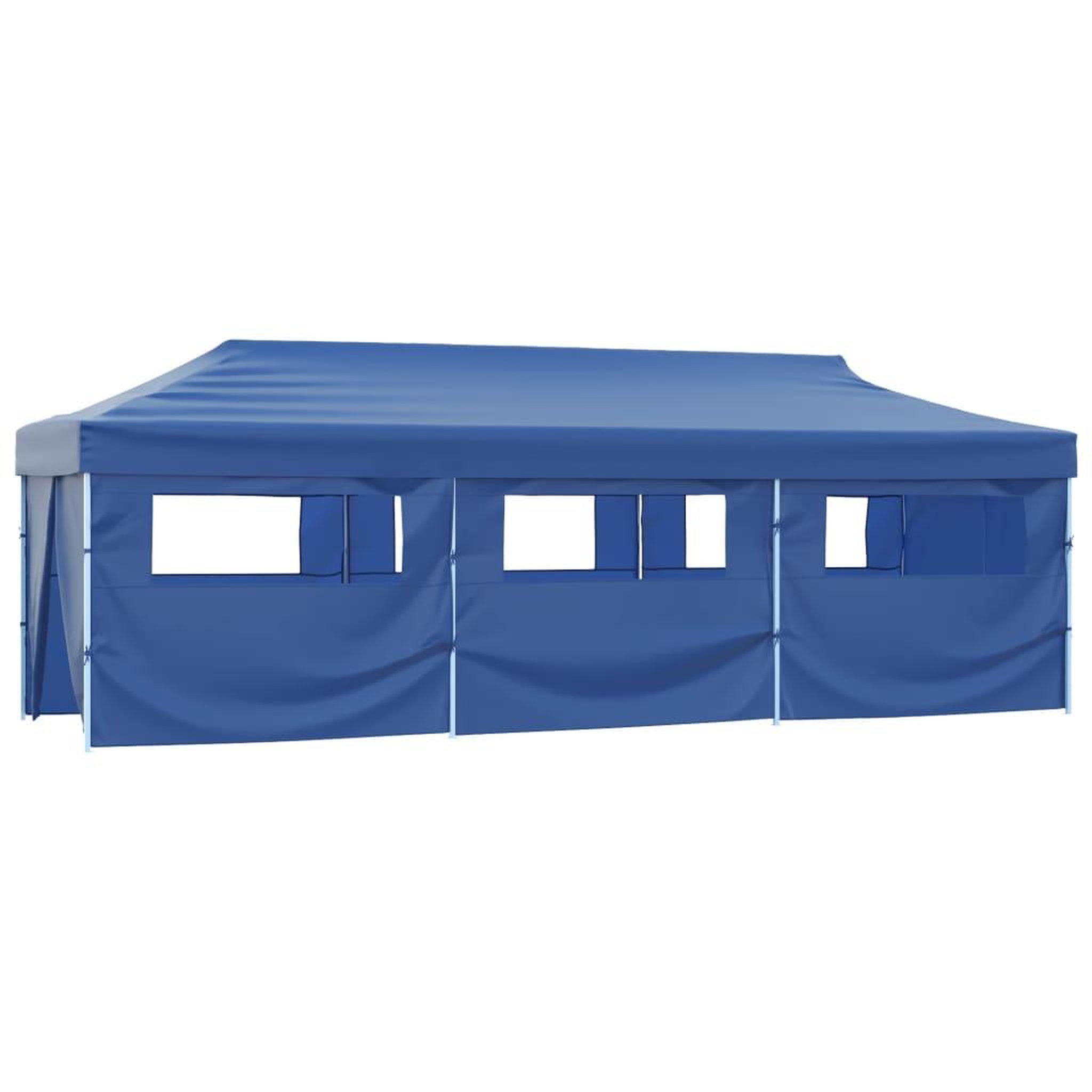 Voir la diapositive 2 : VIDAXL Tente de reception pliable avec 8 parois 3x9 m Bleu