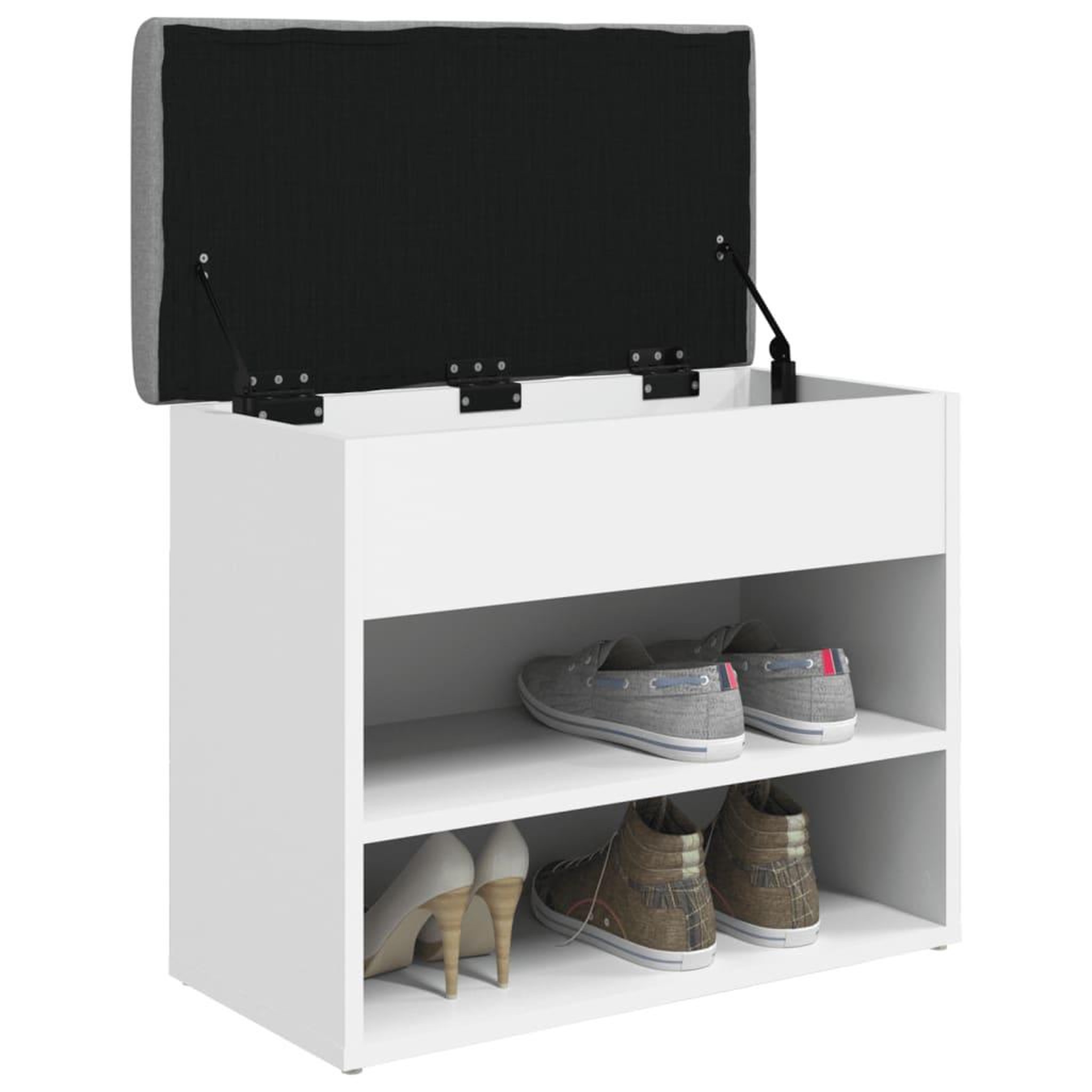 Voir la diapositive 4 : VIDAXL Banc a chaussures blanc 62x32x50 cm bois d'ingenierie