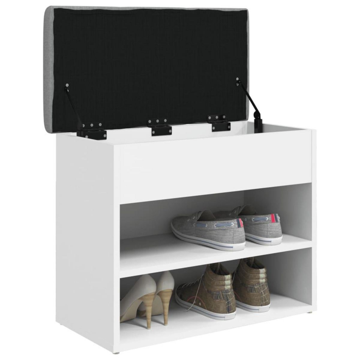 VIDAXL Banc a chaussures blanc 62x32x50 cm bois d'ingenierie