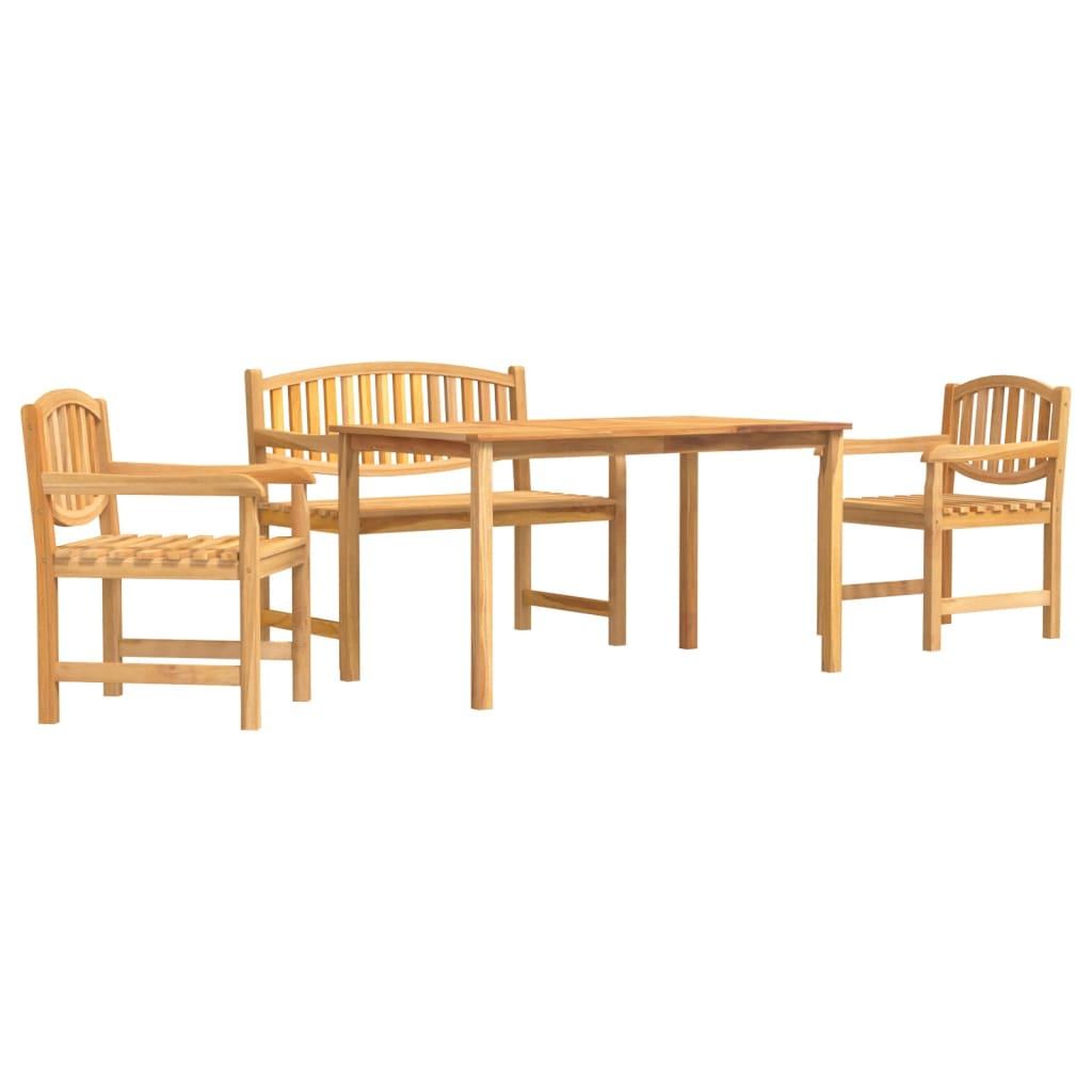 Voir la diapositive 2 : VIDAXL Ensemble a manger de jardin 4 pcs Bois de teck massif