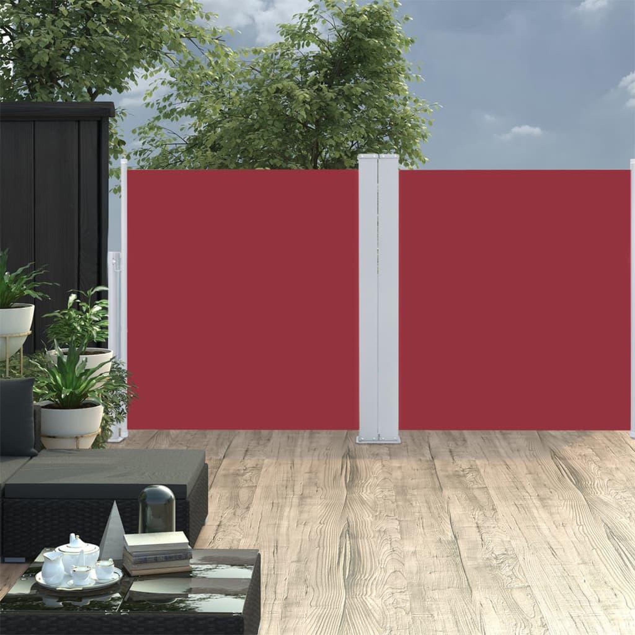 Voir la diapositive 1 : VIDAXL Auvent lateral retractable Rouge 120 x 600 cm