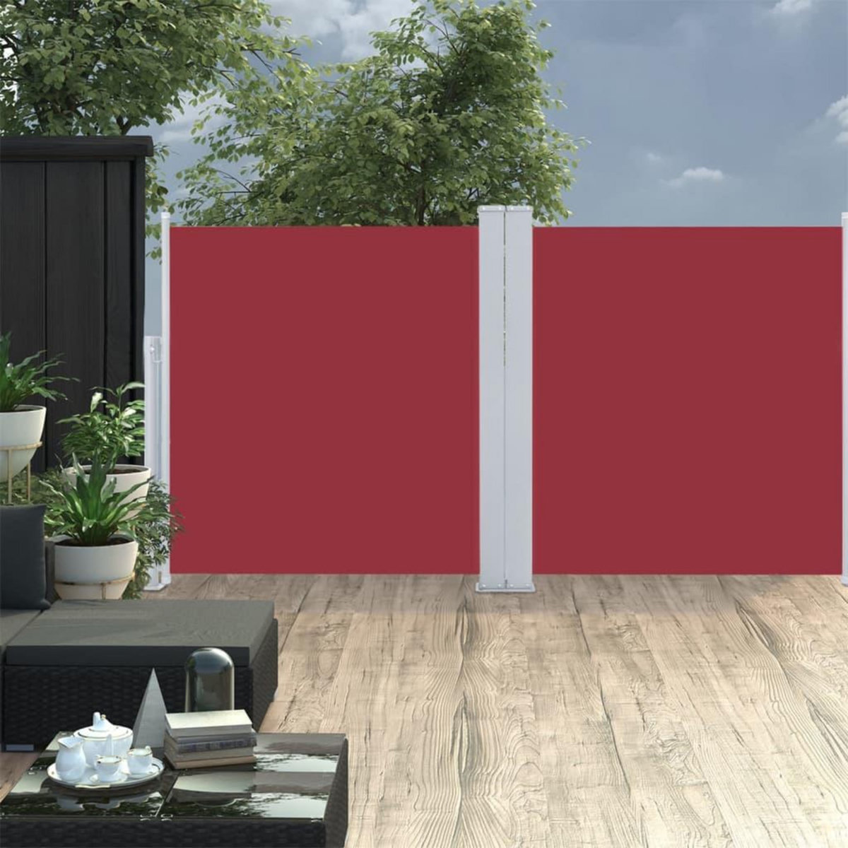 VIDAXL Auvent lateral retractable Rouge 120 x 600 cm