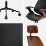 Voir la diapositive 5 : SWEEEK Chaise de bureau à roulettes décor bois courbé et simili cuir