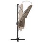 Voir la diapositive 5 : VIDAXL Parasol de jardin a 4 niveaux avec mat en aluminium taupe