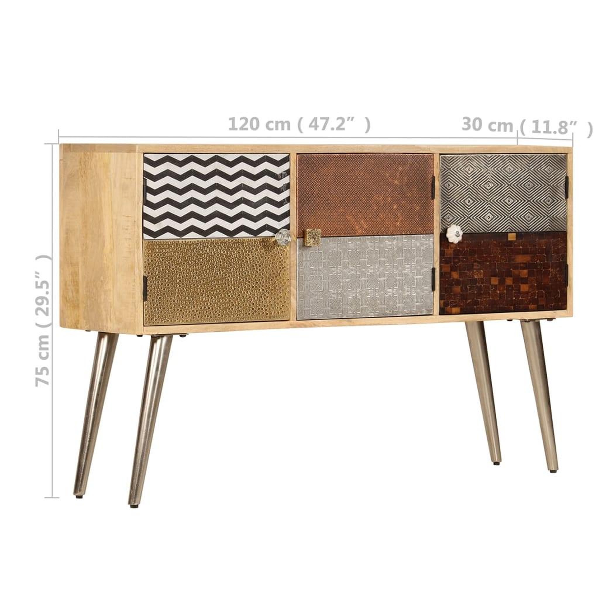 Voir la diapositive 6 : VIDAXL Buffet 120x30x75 cm bois de manguier massif