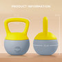 Voir la diapositive 3 : HOMCOM Kettlebell 10 Kg - prise ergonomique - entraînement musculaire & haltérophilie - PVC gris jaune