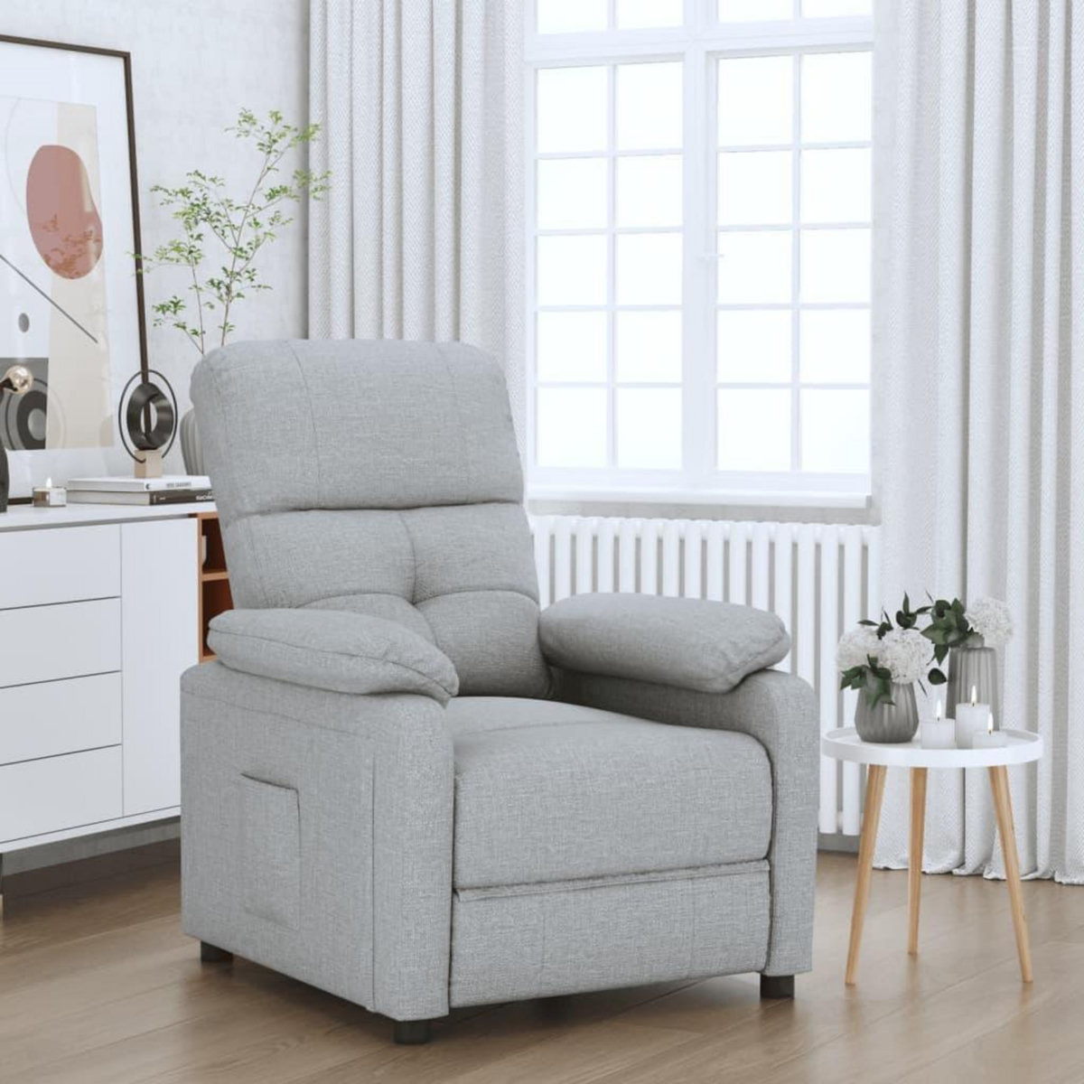 VIDAXL Fauteuil inclinable Gris clair Tissu