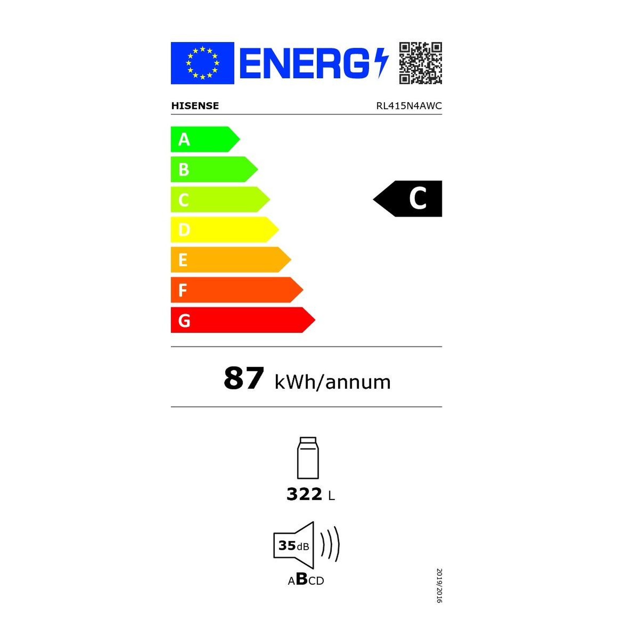 Voir la diapositive 2 : Hisense Réfrigérateur 1 porte 60cm 322l - rl415n4awc
