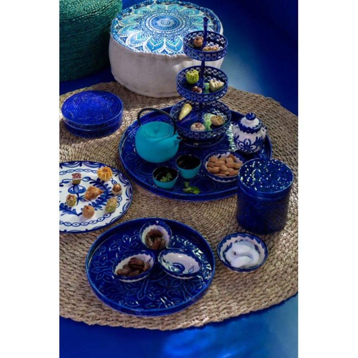 Paris Prix Lot de 2 Boîtes en Métal  Nag  20cm Bleu