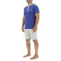 Voir la diapositive 3 : PIERRE CARDIN Ensemble Pyjama court homme en coton uni col boutonné & Logo poitrine