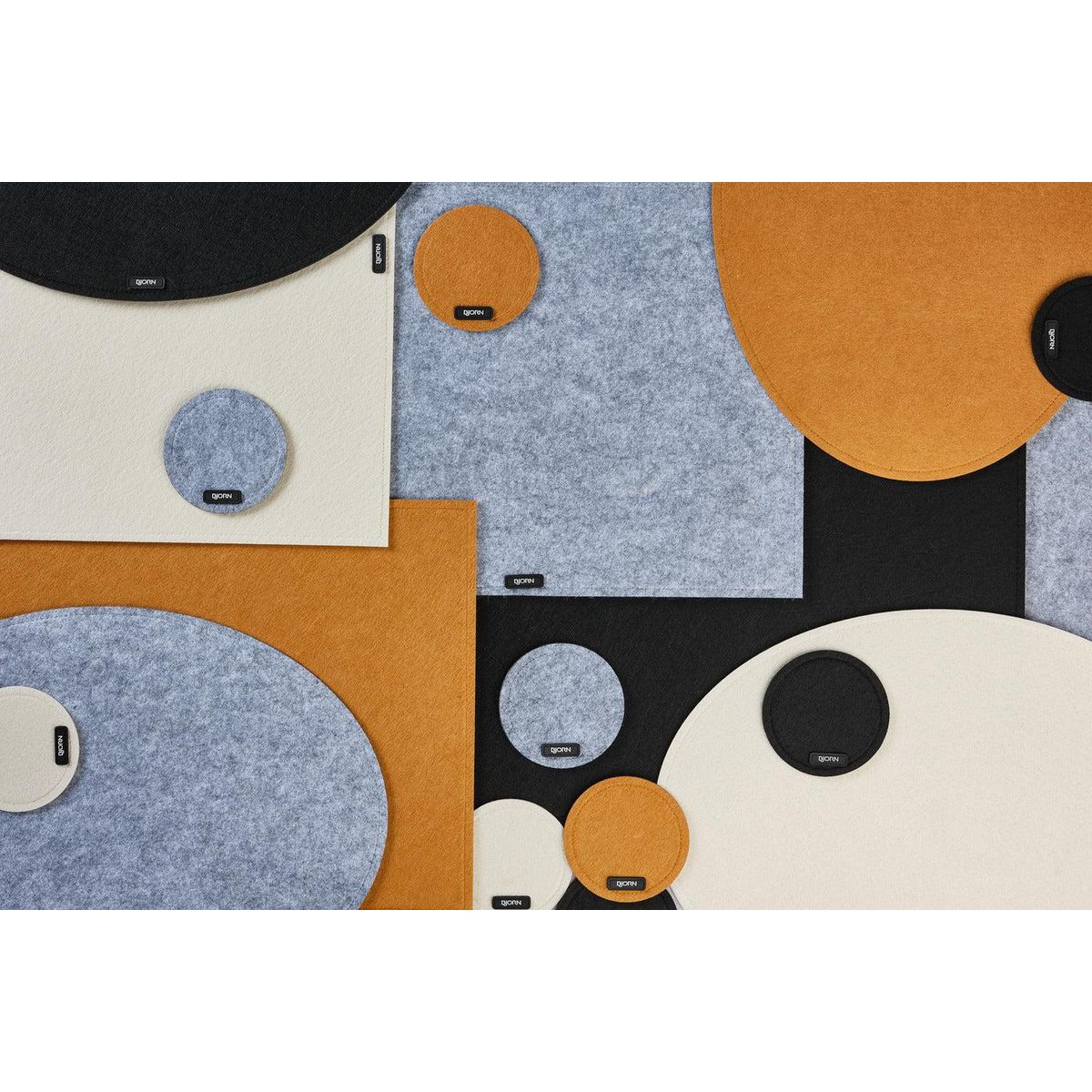 BJORN Set de table ovale - 6 pièces - Feutre recyclé beige