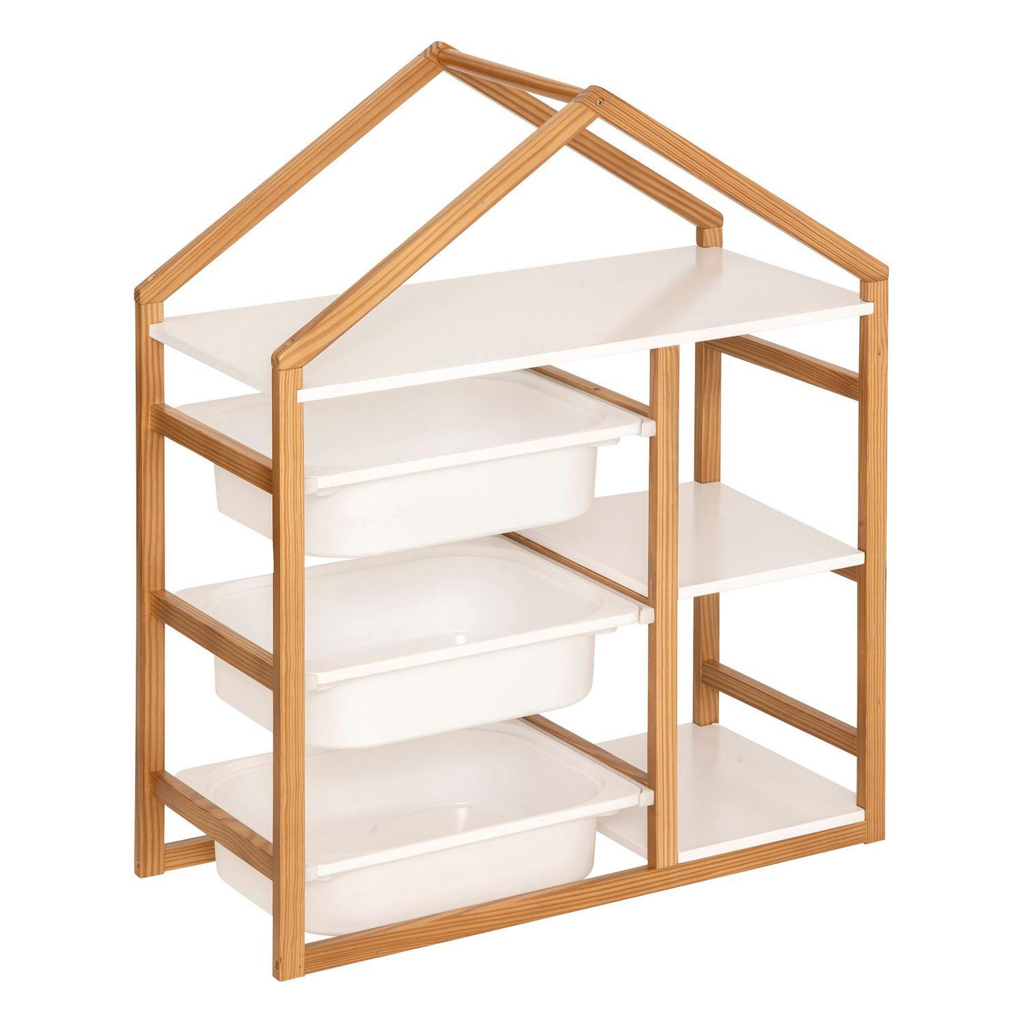 ATMOSPHERA Bibliothèque enfant 3 paniers et 3 étagères bako - blanc