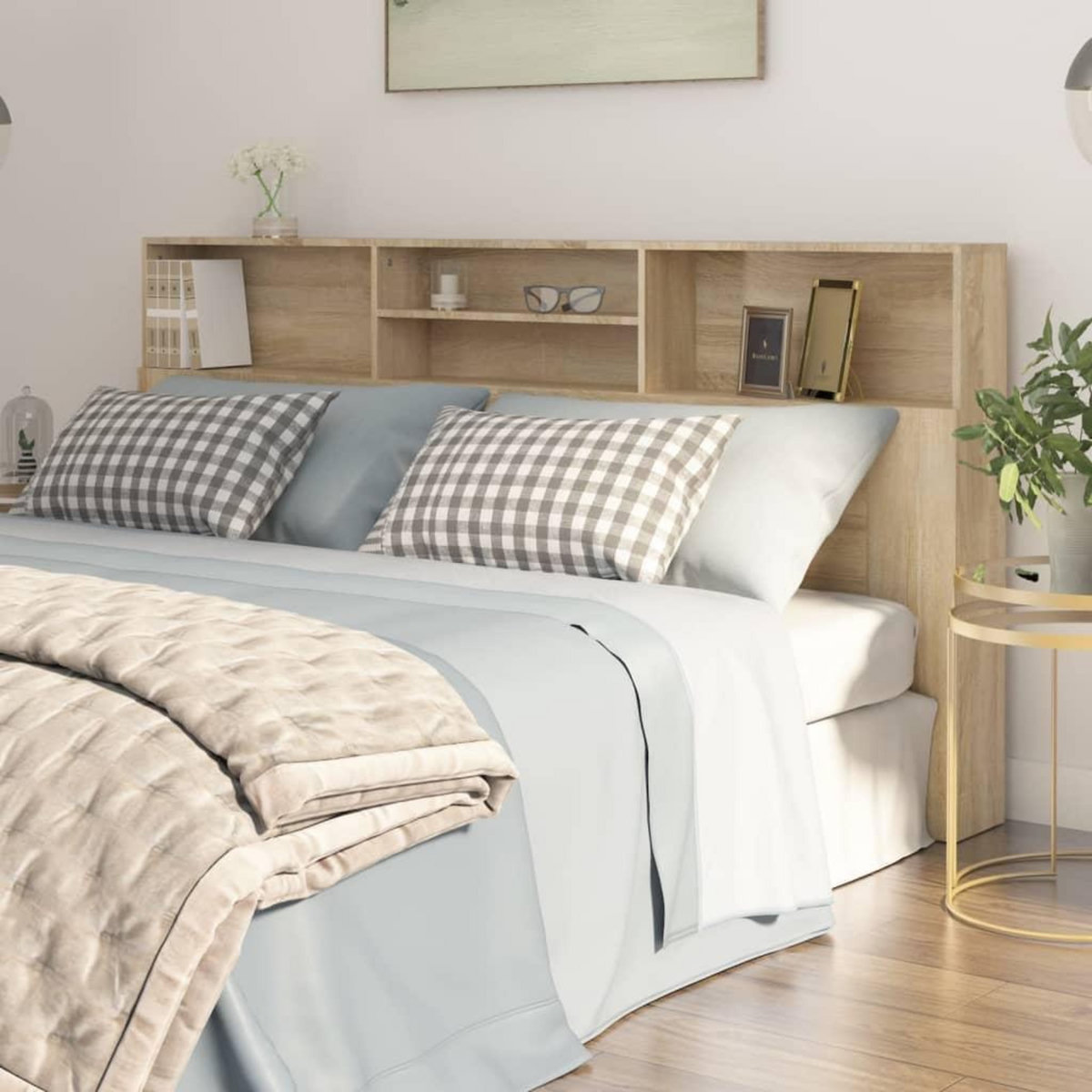 VIDAXL Armoire de tete de lit chene sonoma 200x19x103,5 cm