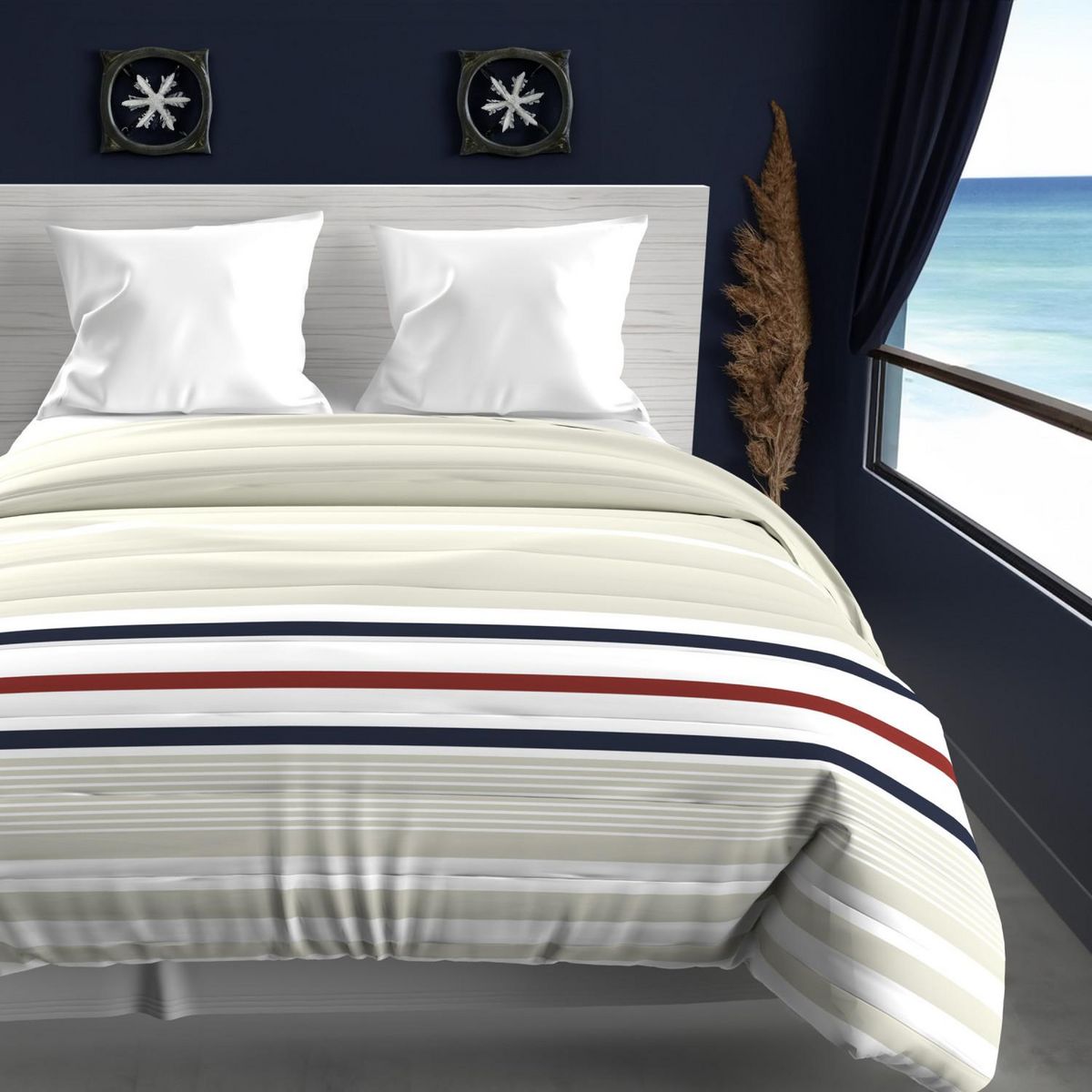 Intemporel Couette imprimée 240x220 cm MARIN, par Soleil d'ocre