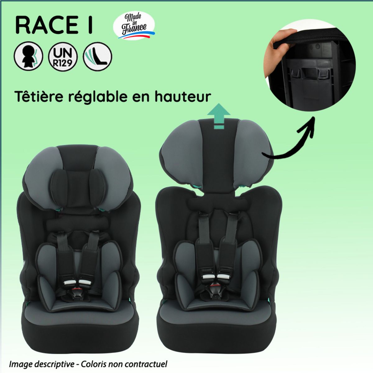 NANIA Siège auto ceinturé RACE I 76-140 cm R129 i-Size